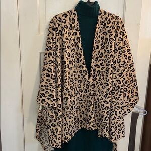 Leopard Print Poncho